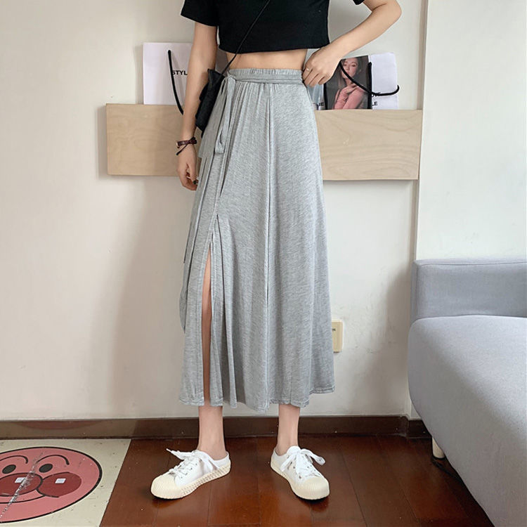 Chân váy BH eo cao kiểu xẻ tà phong cách cá tính Hàn Quốc thời trang nữ