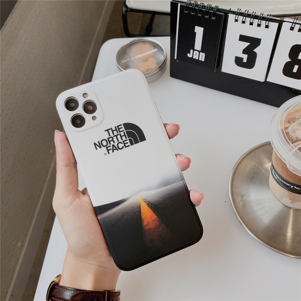 Soft Plastic Phone Cases Cute Couple cartoon Street fashion the north face Case suitable for iPhone11 PRO MAX 7/8plus SE2020 X/XS XR XSMAX