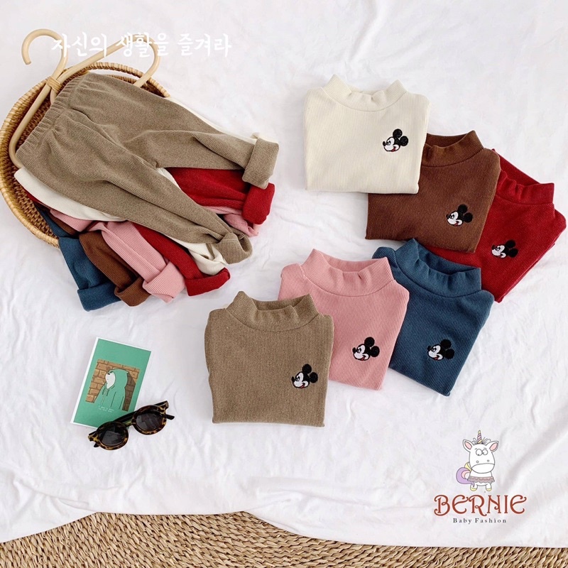 BỘ NHUNG TĂM THÊU HÌNH MICKEY SIÊU ĐẸP CHO BÉ