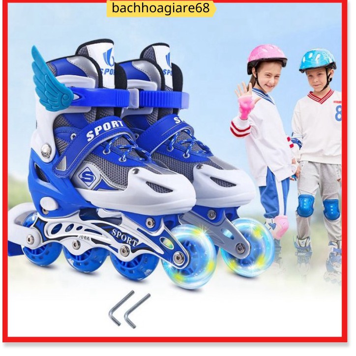 Giày trượt patin phát sáng sport trẻ em - batin người lớn TẶNG PHUN ĐỒ BẢO HỘ
