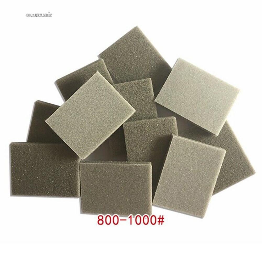 Set 10 miếng xốp nhám mịn chống dầu nhiều loại 300-400# 500-600# 800-1000# 1200-1500#