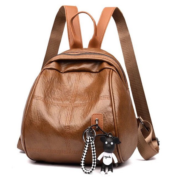 Ba Lô Da Mềm Phong Cách Thời Trang tặng kèm gấu hottrend