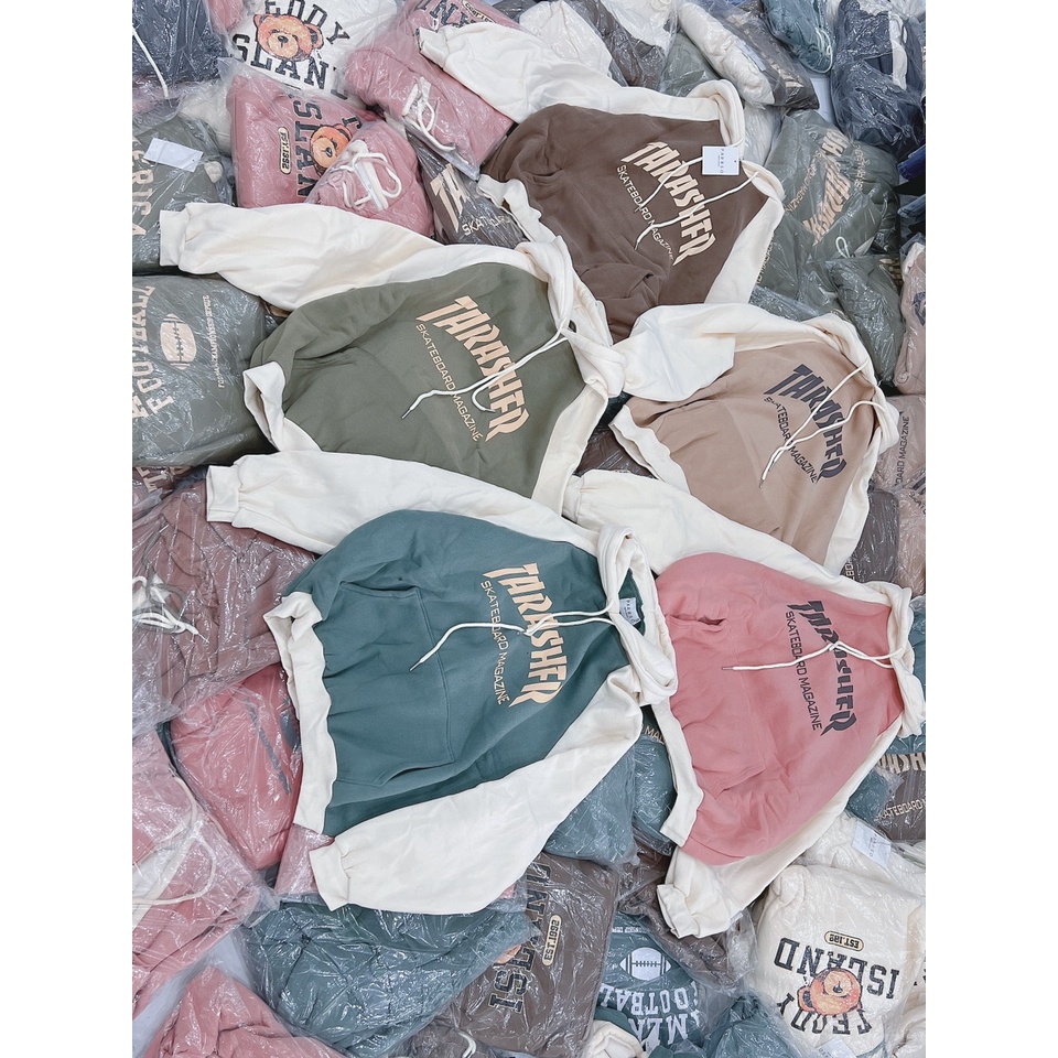 [ẢNH THẬT] Áo Hoodie Nam Nữ Dáng Rộng Cao Cấp Vintage Thra Unisex Dáng Rộng Mũ To 2 Lớp