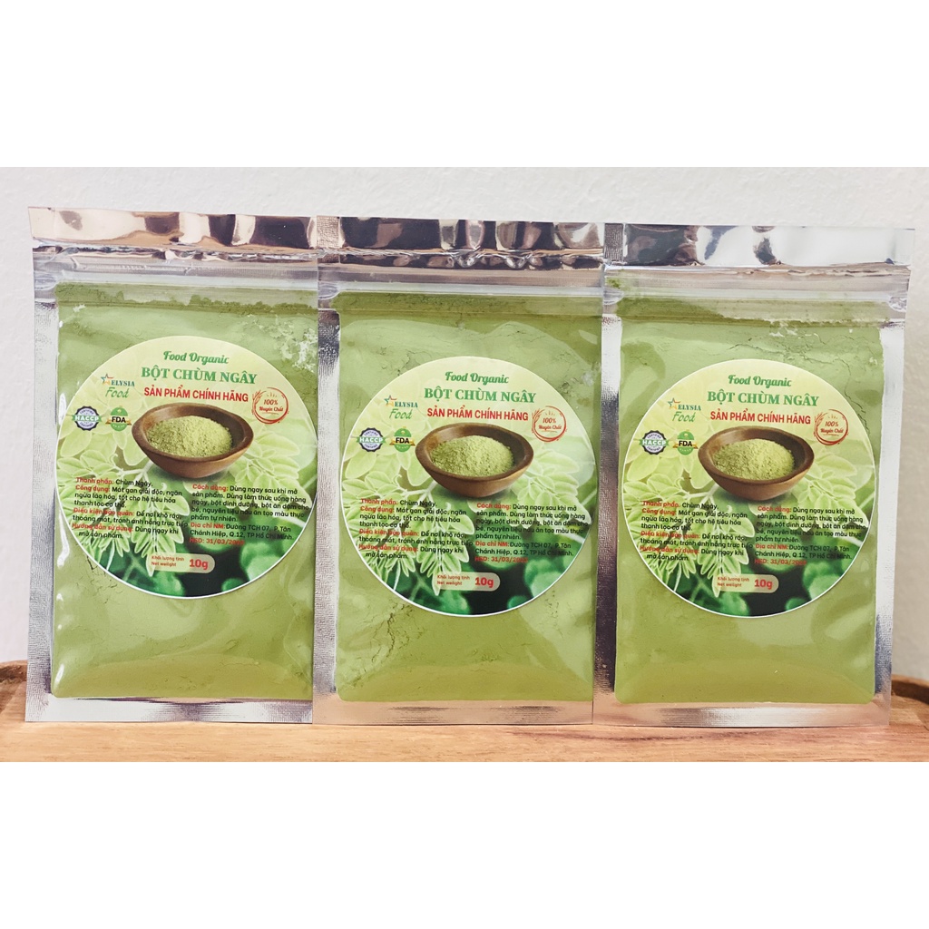 Bột Chùm Ngây Nguyên Chất, Organic, Siêu mịn  Sạch, Ngon, Giàu dinh dưỡng 10g, 50g