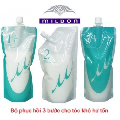 Bộ phục hồi tóc hư tổn 3 bước Milbon 600mlx3