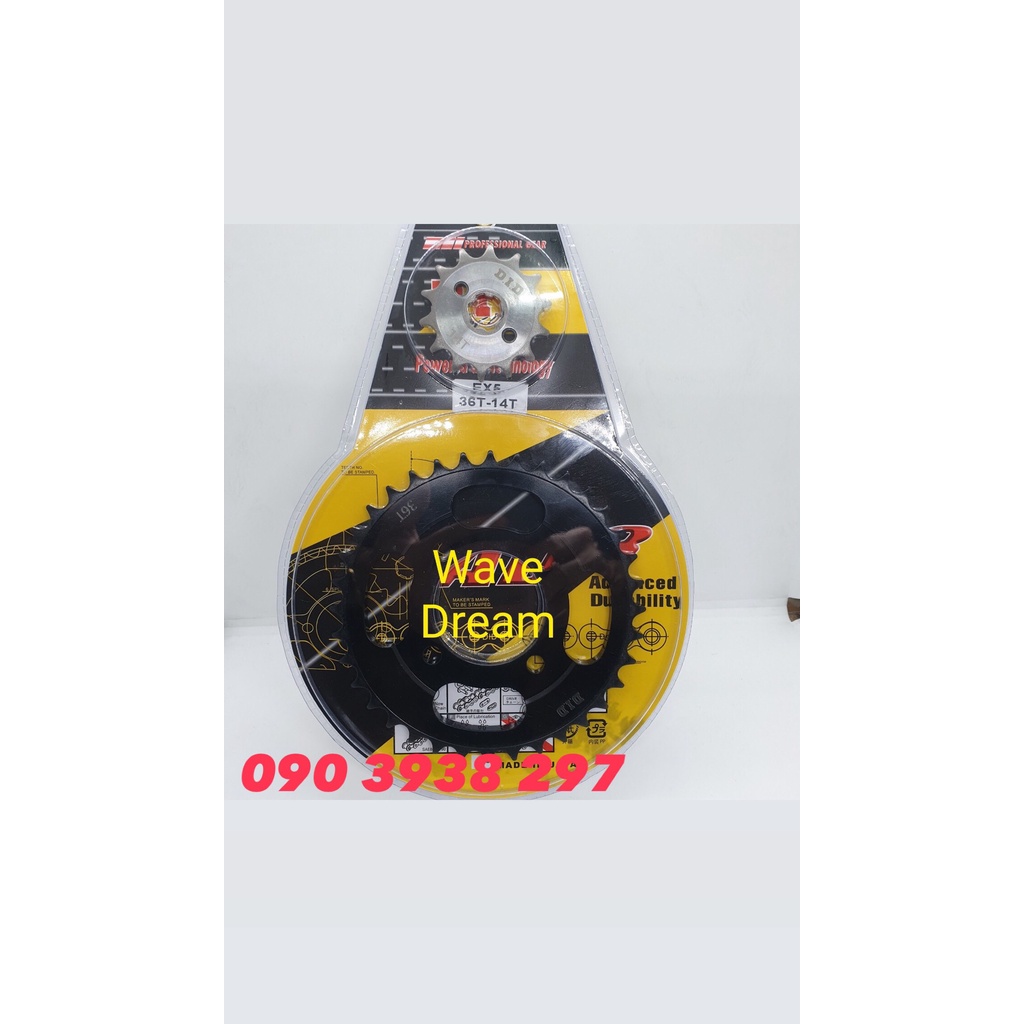 [HÀNG HOT] Bộ Nhông Sên Dĩa D.I.D Dĩa Vàng Cho Dòng Xe WAVE, DREAM Của HONDA