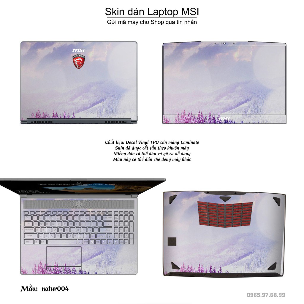 Skin dán Laptop MSI in hình thiên nhiên (inbox mã máy cho Shop)