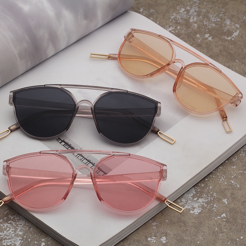 Kính Mát Gọng Tròn Trong Suốt Chống Tia UV Thời Trang Phong Cách Vintage