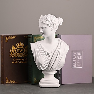 [ STượng nam thần ánh sáng Apollo và tượng nữ thần săn bắn Artemis size 32cm trang trí nhà cửa nghệ thuật