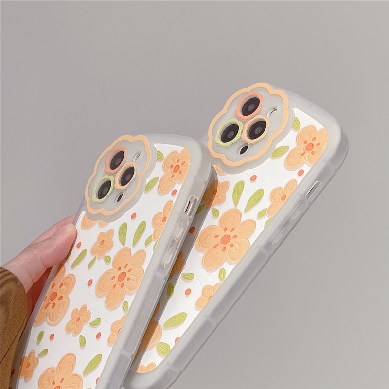 Ốp Điện Thoại Tranh Sơn Dầu Hình Hoa Vàng Cho Iphone 13 12 Pro 7 8 Plus 11 12 13 Pro MAX XR X XS MAX
