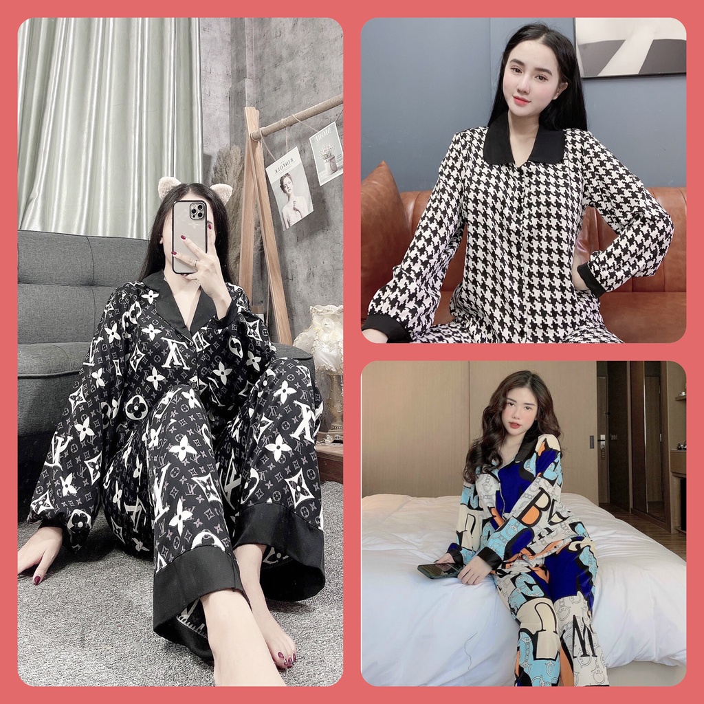 Bộ Ngủ Pijama Tay Dài Quần Dài - Bộ Mặc Nhà Chất Kate Thái Siêu Xinh -thoáng mát,mềm mịn,