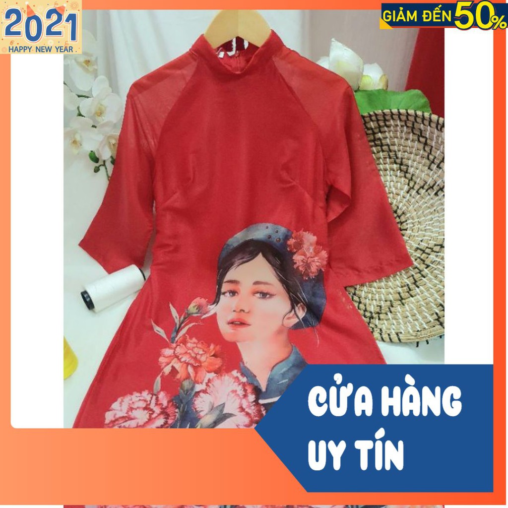 ÁO DÀI TƠ ĐỎ CÔ GÁI MS05