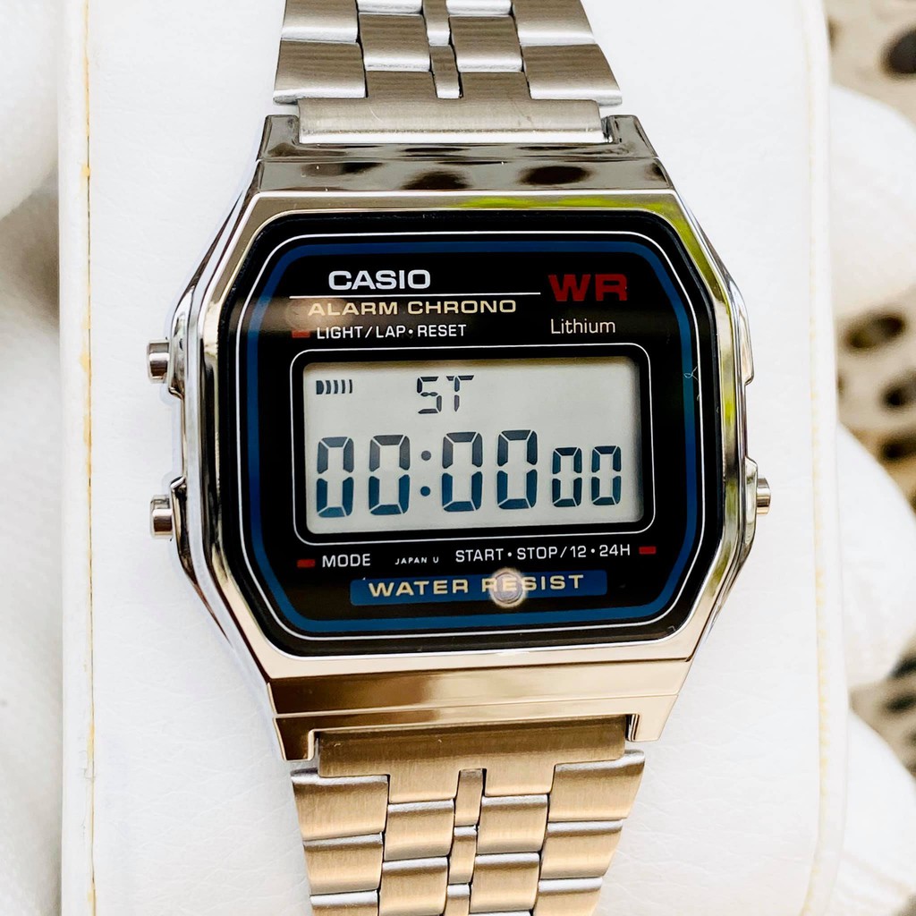 (Ảnh thật) Đồng hồ Nam Nữ Casio A159 Bạc - Fullbox Tem Tag