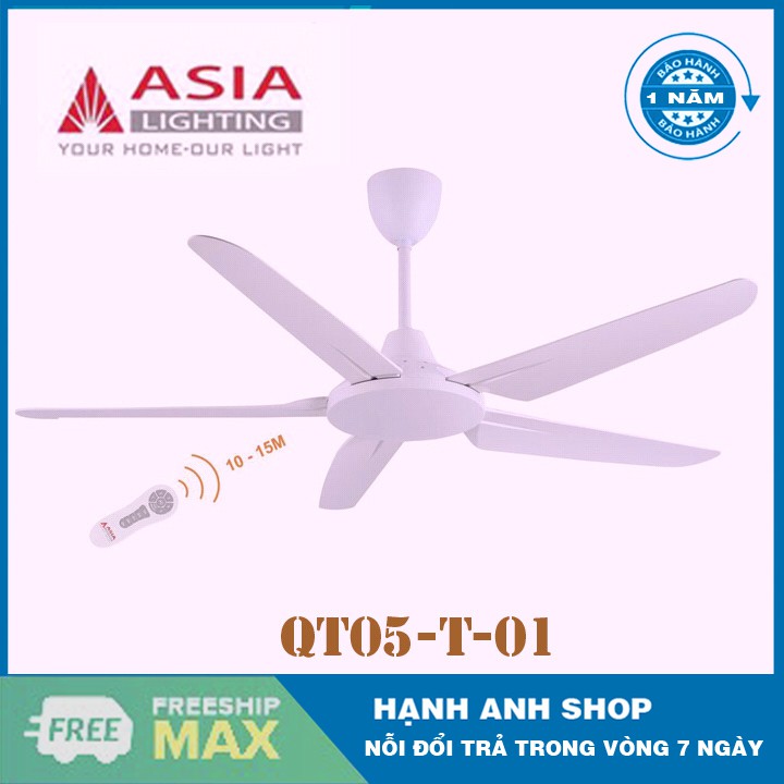 Quạt trần 5 cánh Asia QT05 - hàng chính hãng