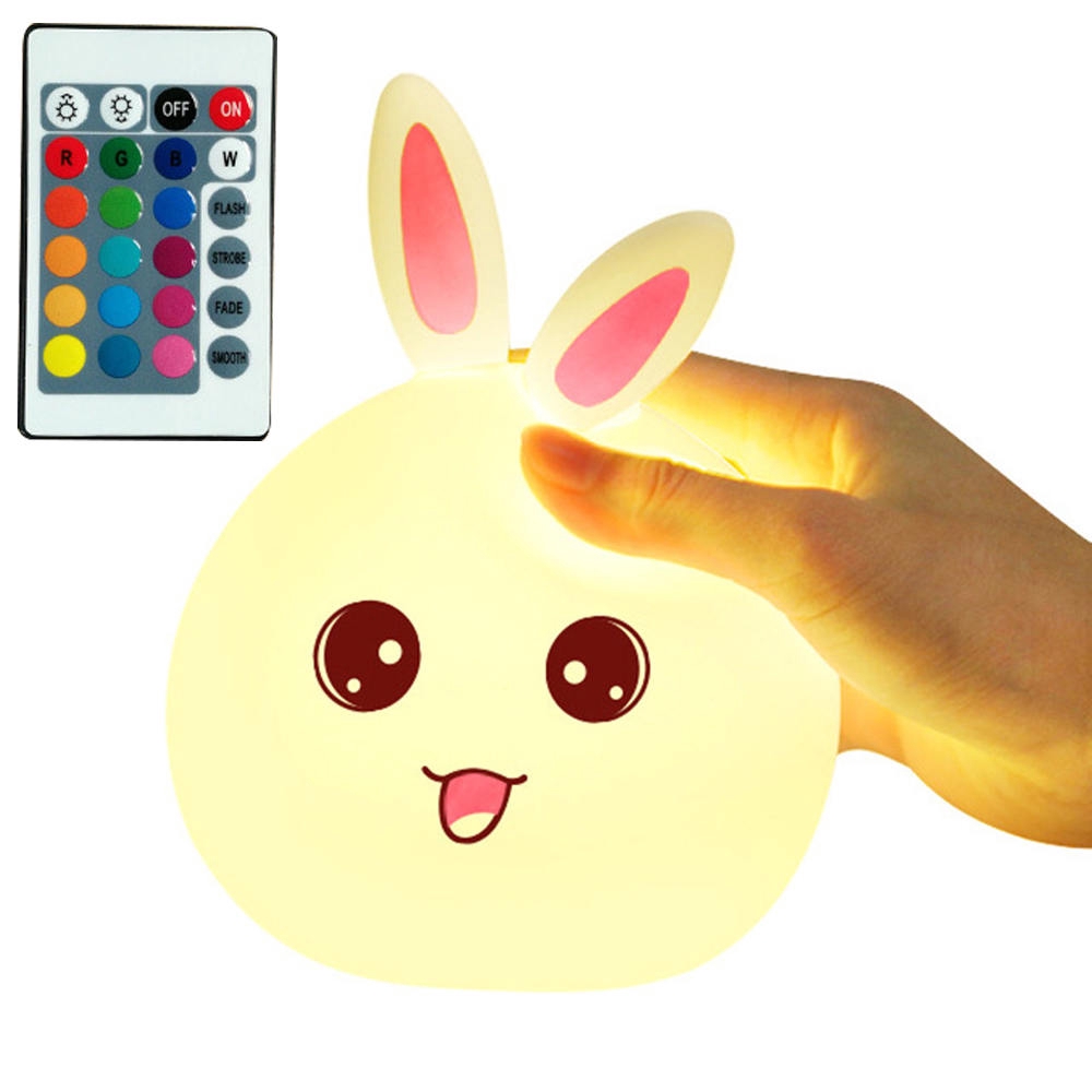 Đèn LED để bàn đổi màu hình con thỏ theo phong cách hoạt hình