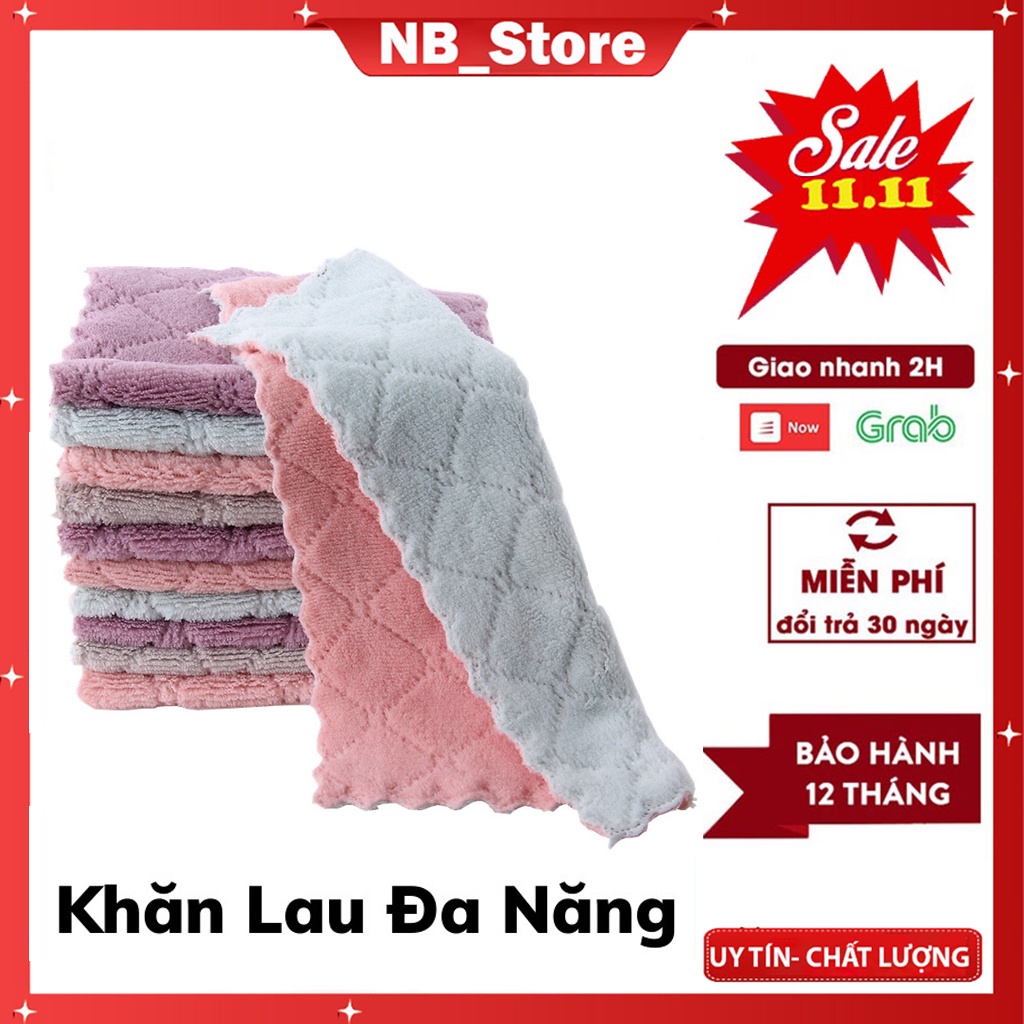 Khăn Lau Bếp Đa Năng 2 Mặt Siêu Thấm (lau bếp, bát đĩa, bàn ghế...) Kháng khuẩn