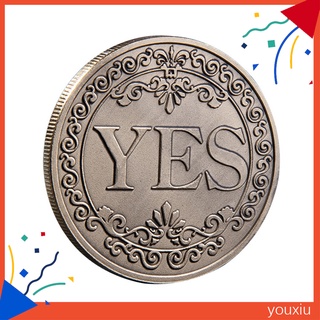 Đồng xu in họa tiết chữ Yes / No phong cách cổ điển