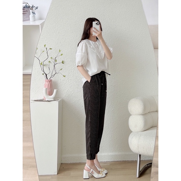Quần baggy chéo nhật cạp chun