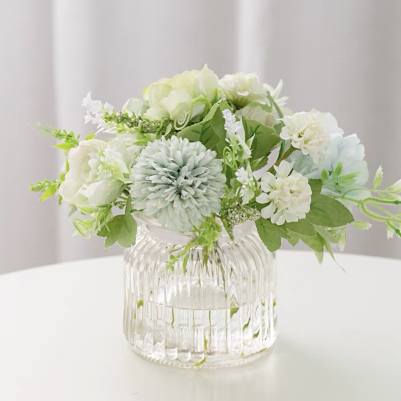 Bình hoa sọc dáng lùn xinh xắn