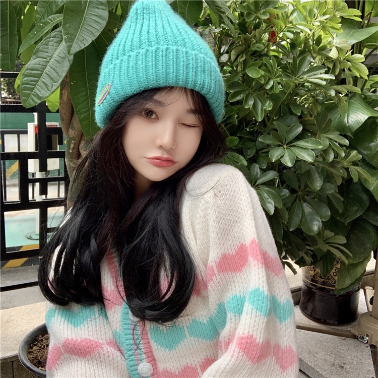 Áo khoác sweater dệt kim cổ chữ V phong cách Hàn Quốc thời trang