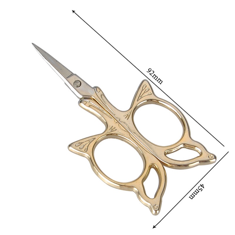 Thêu cổ và kéo may kéo Dropship Nhà cung cấp Kéo thép không gỉ Phong cách Châu Âu Vàng Mini Cò Kéo vải