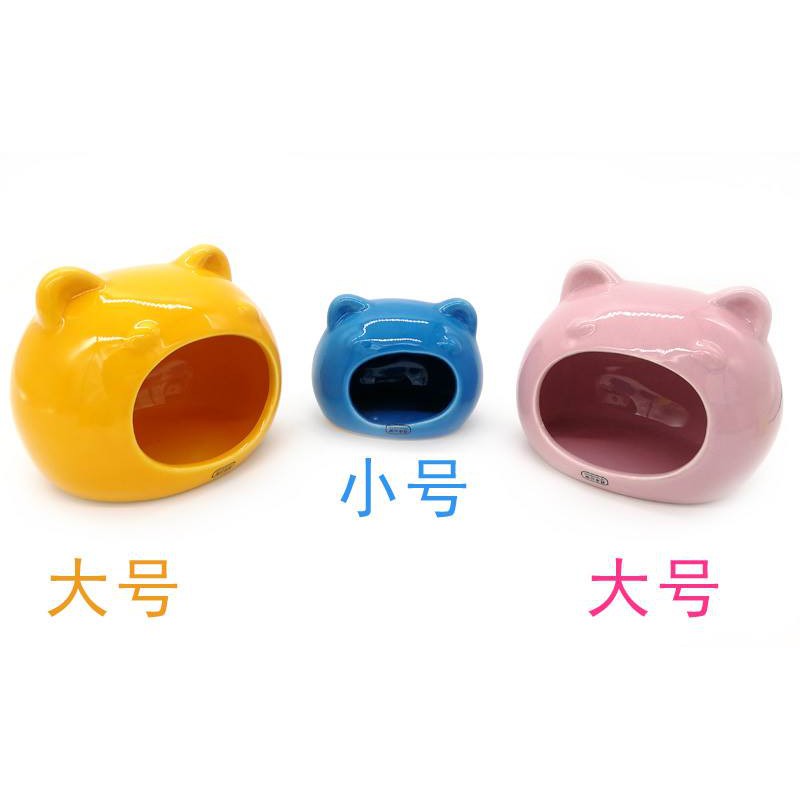 Nhà sứ đầu mèo 2 size cho hamster / sóc / fat tail/ ...