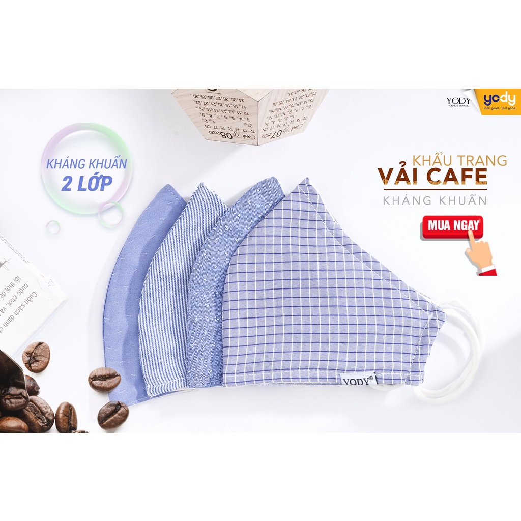 Khẩu trang vải Yody combo 5 chiếc công nghệ nano ion bạc màu ngẫu nhiên