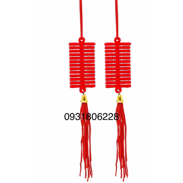 ĐỒ TREO TẾT PHÁO NHUNG TIỂU TRANG TRÍ CÂY MAI 1 BỊCH 10 DÂY
