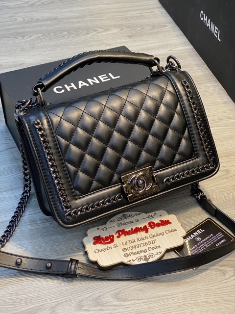 Túi Boy trần ô viền xích size 20-25 loại đẹp ảnh thật(k hộp) | BigBuy360 - bigbuy360.vn