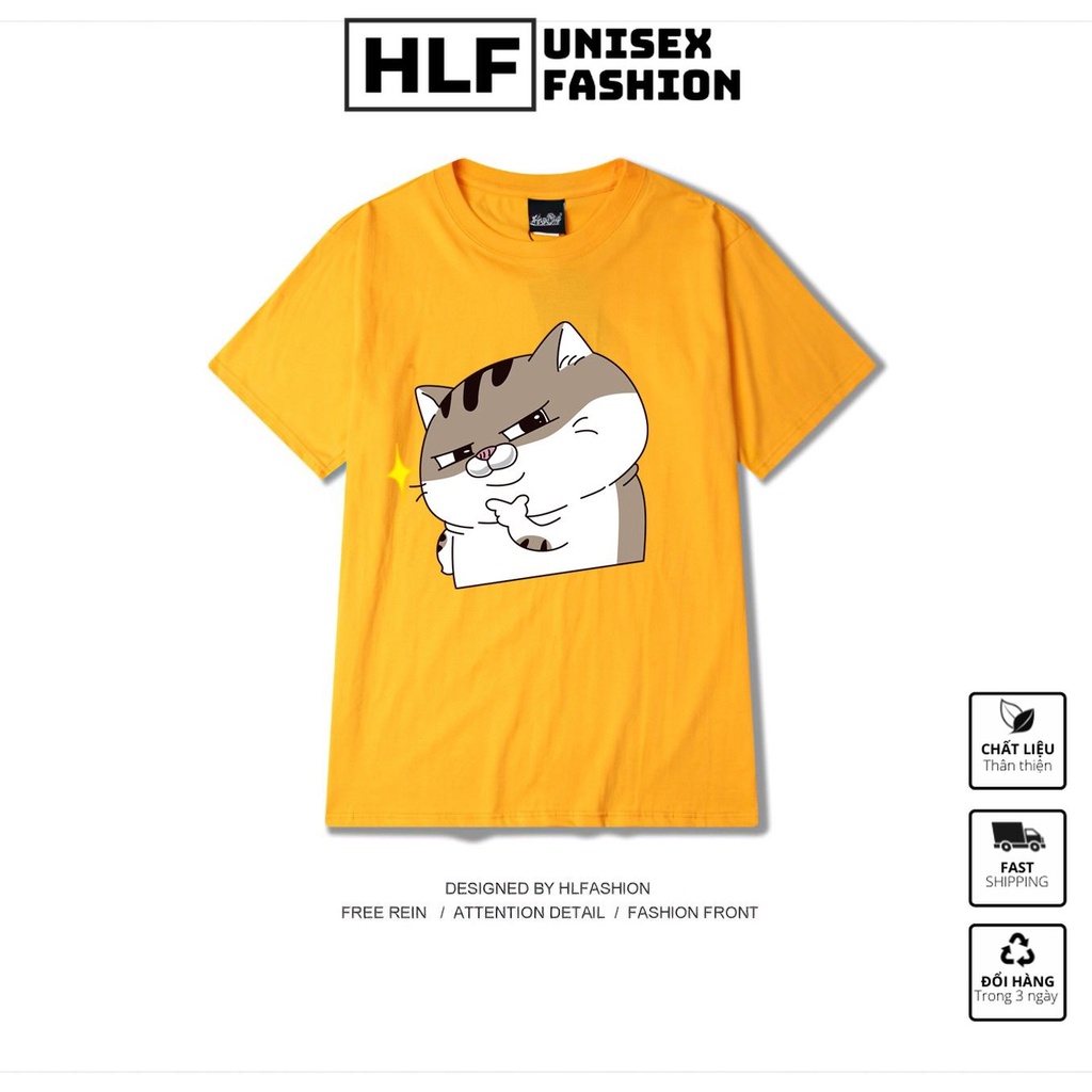 Áo thun tay lỡ form rộng Unisex mèo AMI đẹp trai, áo phông form rộng tay lỡ HLFashion