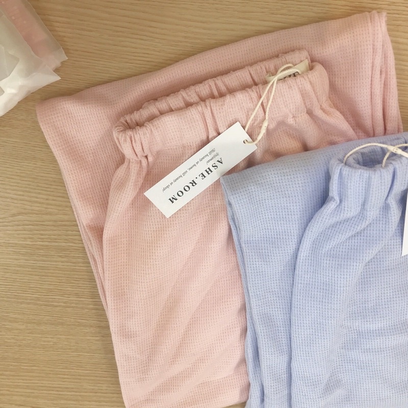 Quần ngủ, quần mặc nhà nữ dáng suông thun cotton - tone pastel hi@ashe.room | BigBuy360 - bigbuy360.vn