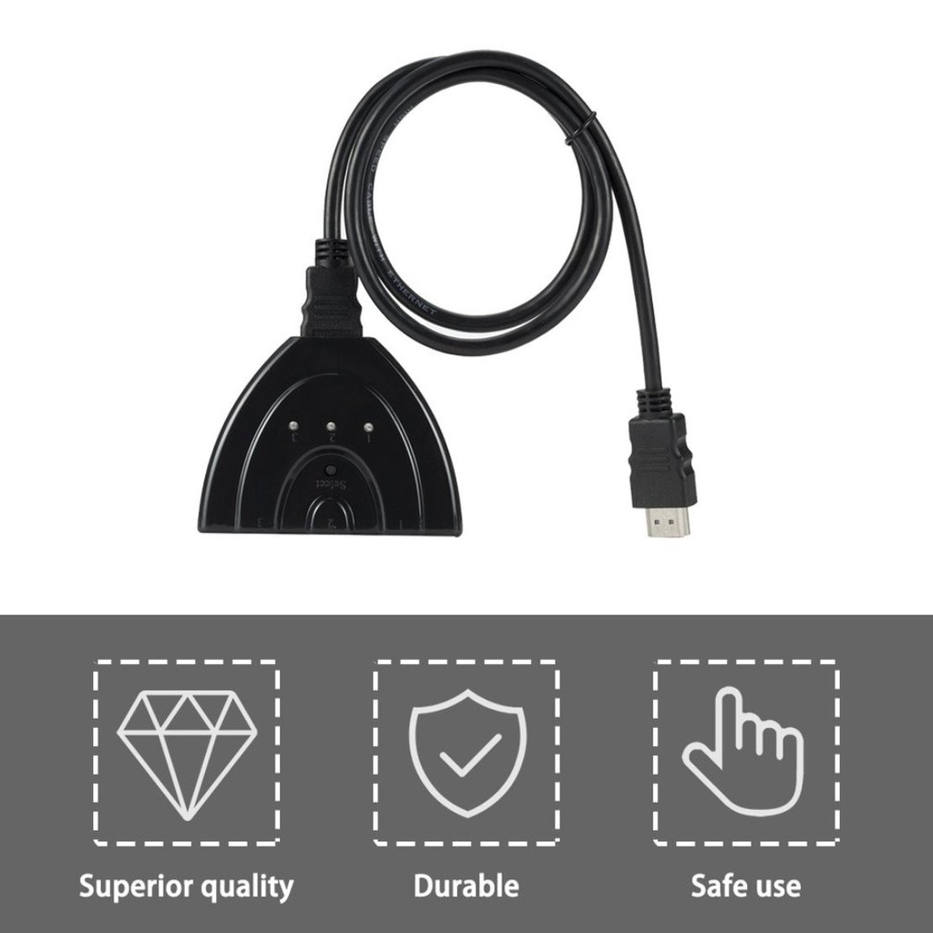 [New promo]3 IN 1 OUT 1080P Hub V1.3B HDMI-compatible Splitter Cable For HDTV XBOX PS3