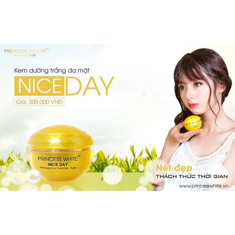 [MUA 1 TẶNG 1] KEM DƯỠNG TRẮNG DA MẶT NICE DAY TẶNG NẠ BẠCH CÚC TRÀ PRINCESS WHITE