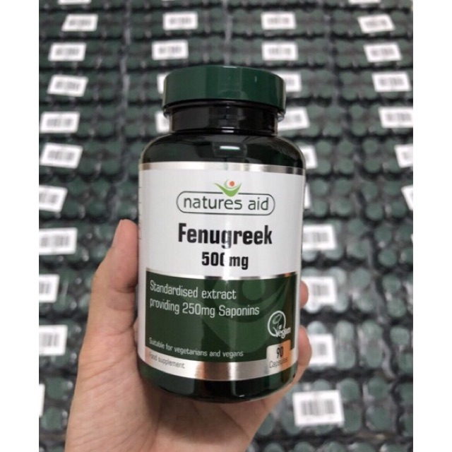 Viên uống lợi sữa Fenugreek natures aid 500mg