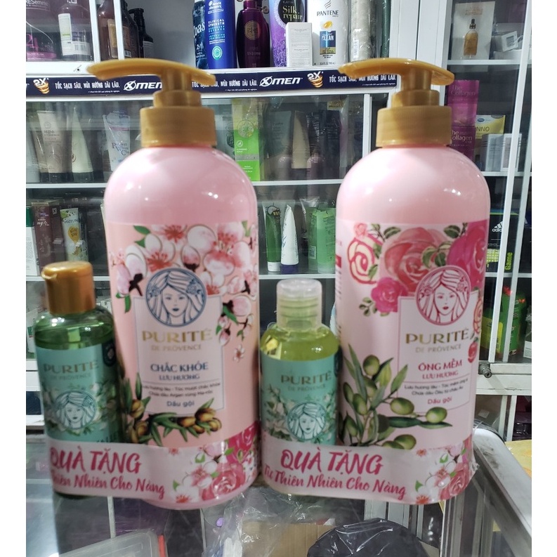 (KÈM QUÀ TẶNG) Dầu Gội Purite 600ml By Provence Hương Hoa Anh Đào Và Hoa Hồng