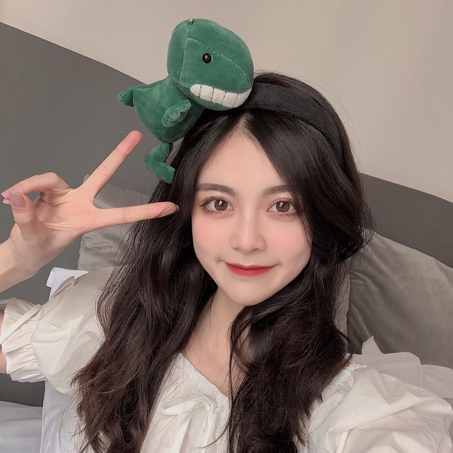 INS dễ thương hoạt hình động vật vui nhộn băng đô nam và nữ khủng long nhỏ vịt nhỏ thiết kế mô hình cá vàng