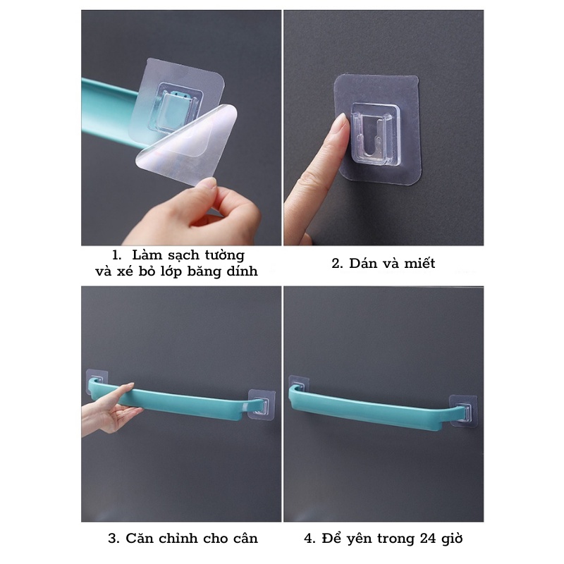 Giá treo khăn, thanh treo khăn mặt, giày dép dán tường tiện dụng (Giao màu ngẫu nhiên)