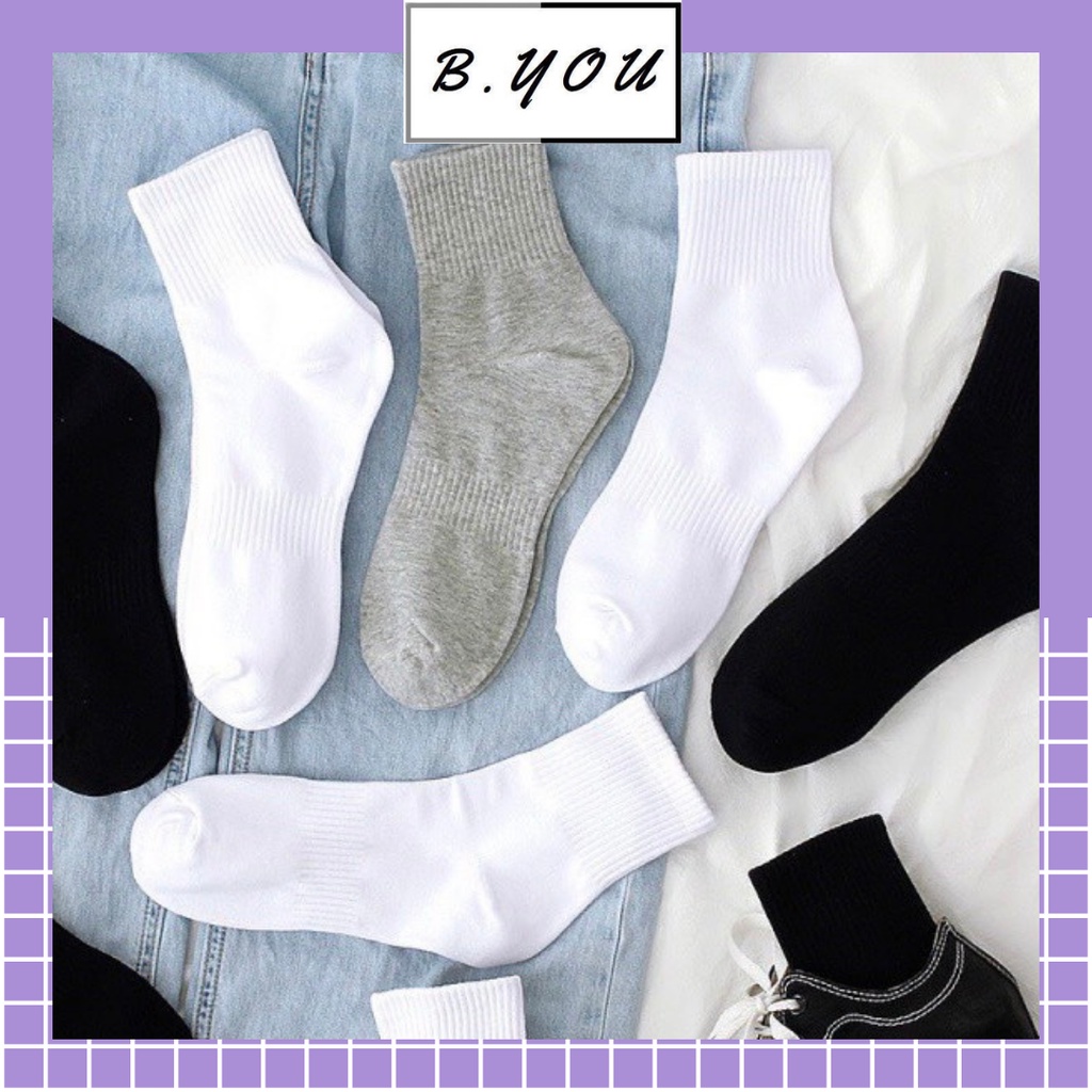 Tất trơn cao cổ nam nữ unisex phong cách trẻ trung chất liệu thoáng mát, thấm mồ hôi
