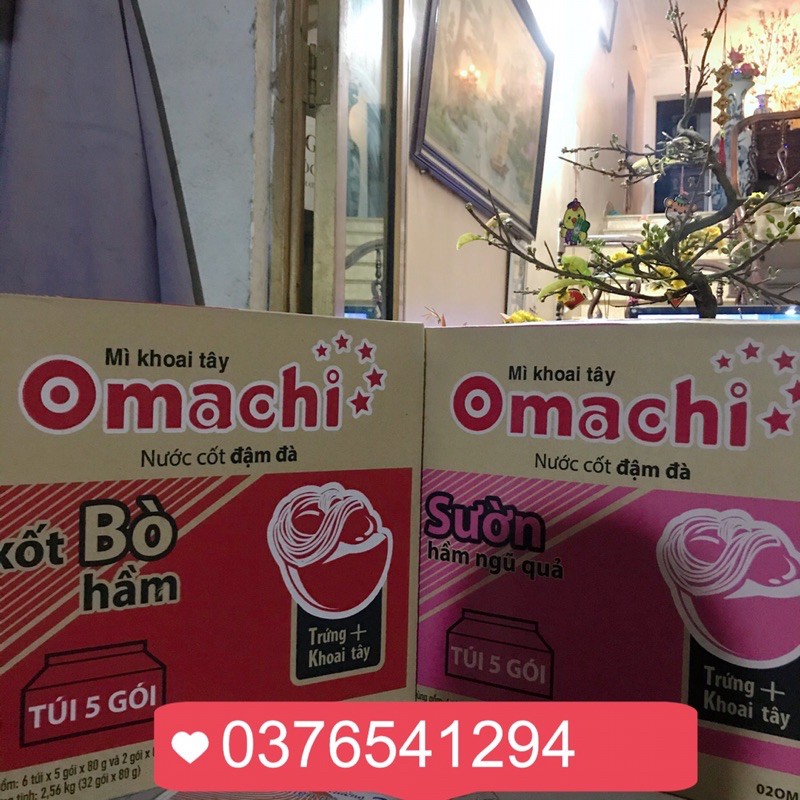 Mì OMACHI Thùng 30 gói: Sườn hầm, sốt bò ...