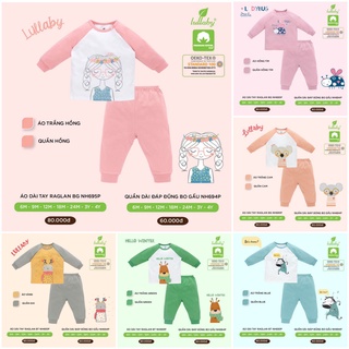 Bộ dài tay raglan cotton Lullaby cho bé