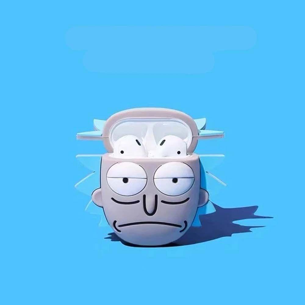 Vỏ Bảo Vệ Hộp Sạc Tai Nghe Bluetooth Airpod 1 2 Họa Tiết Hoạt Hình Rick Lấp Lánh 3D