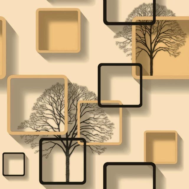 Decal giấy dán tường ô vuông cây xanh khổ rộng 0.45m (nhiều màu)