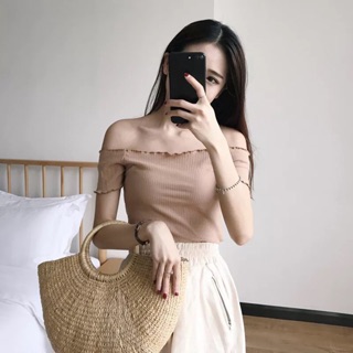 Áo trễ vai thun co dãn ulzzang