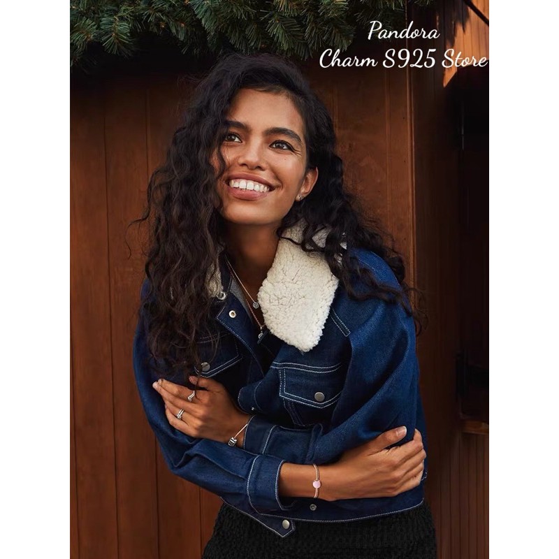 charm pan xỏ ngang đính đá hồng bạc s925 cao cấp