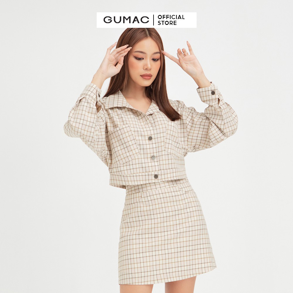 [Mã WABR2711 giảm 10% đơn 250K] Chân váy nữ caro GUMAC phong cách Hàn Quốc sang trọng VB432 | BigBuy360 - bigbuy360.vn