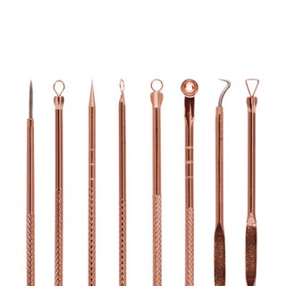 [Hàng mới về] Bộ 4 dụng cụ nặn mụn đầu đen và hỗ trợ giảm mụn màu vàng hồng tiện dụng