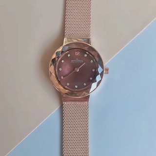 đồng hồ nữ skagen 456srr1 dây mesh màu vàng hồng size 28mm