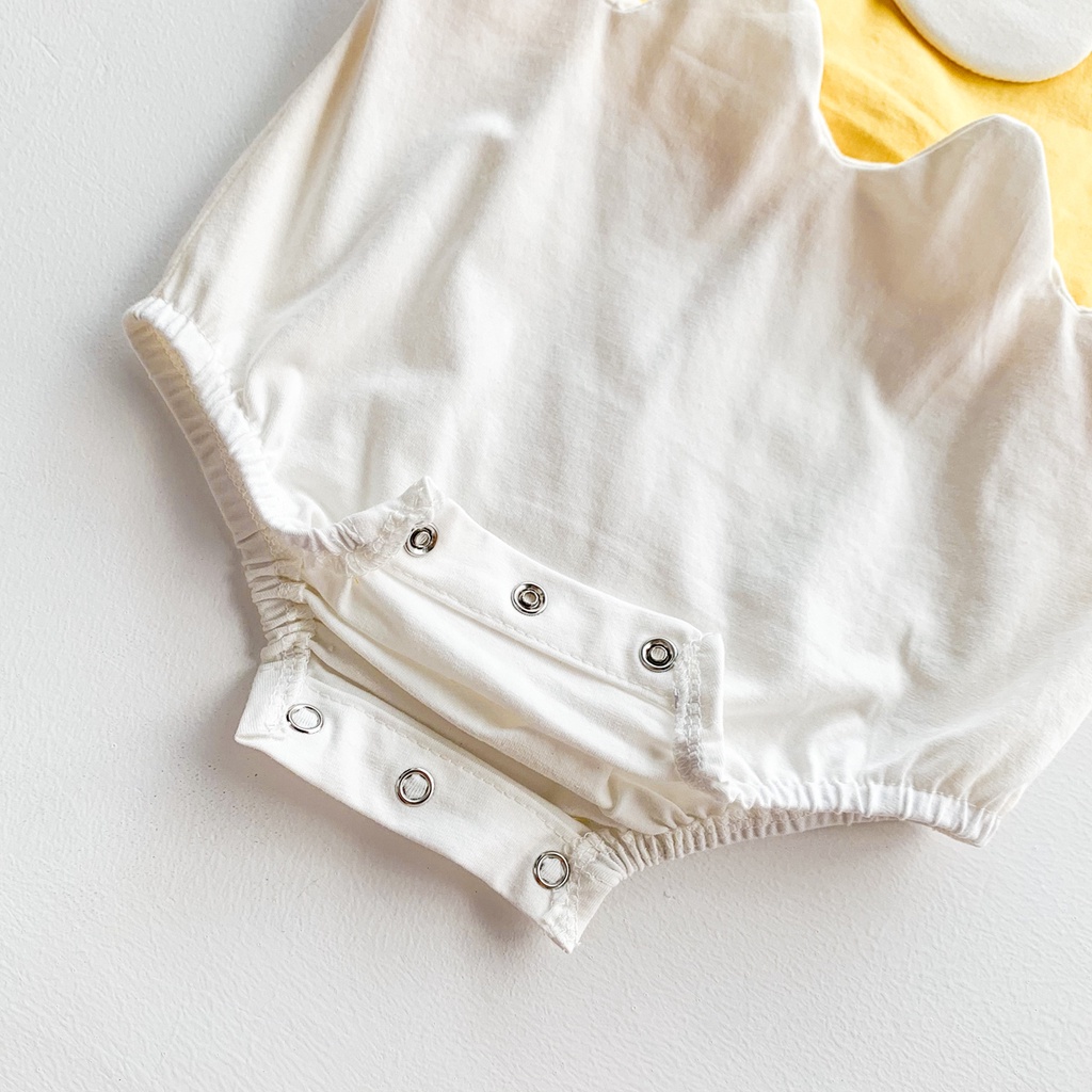 Bộ áo liền quần thiết kế hình lòng trứng và mũ/băng đô thời trang mùa hè dành cho em bé sơ sinh