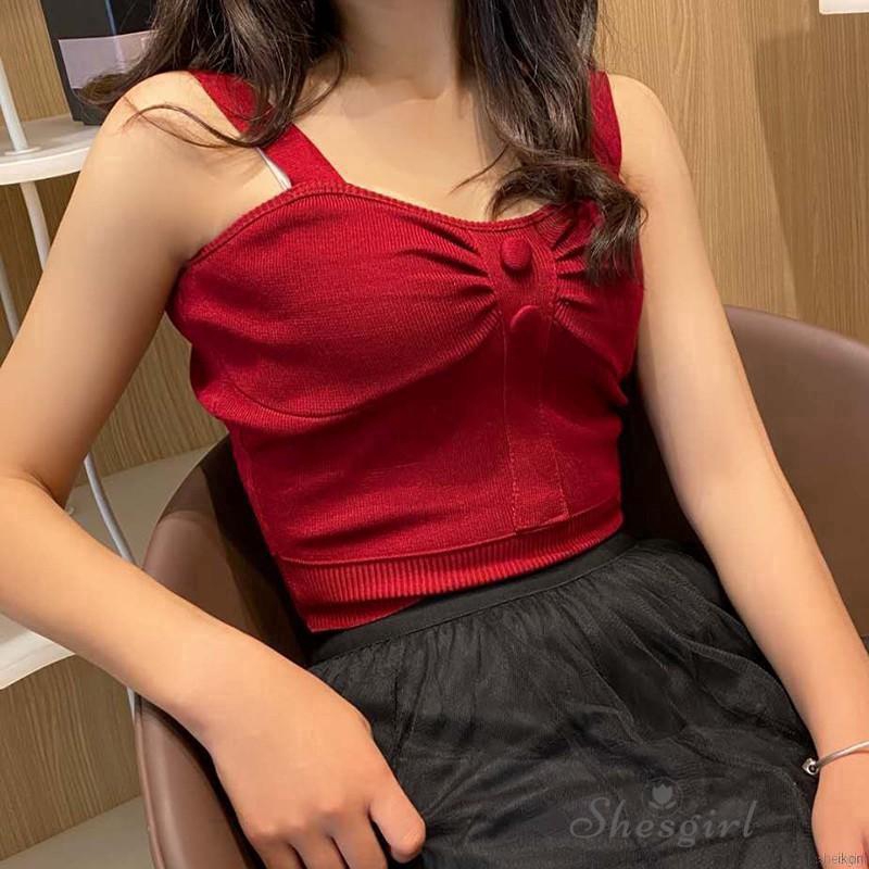 Áo Tank Top Dệt Kim Thiết Kế Đơn Giản Cho Phái Nữ
