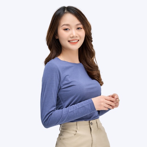 Áo giữ nhiệt nữ YODY vải cotton co dãn, cổ tròn ấm áp, mềm mịn ATN4606 | BigBuy360 - bigbuy360.vn